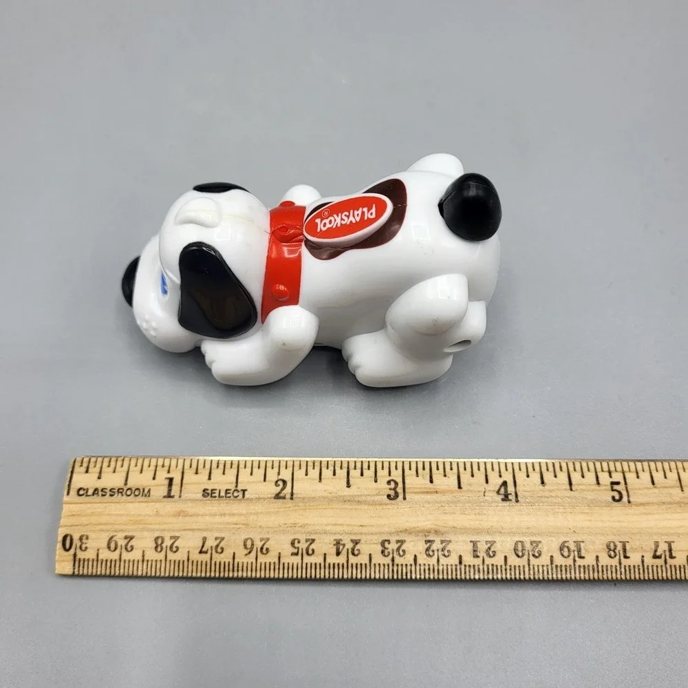Playskool Puppy Dog Rolling Toy Wendy's Kids Meal 2001 Vintage White Black Red